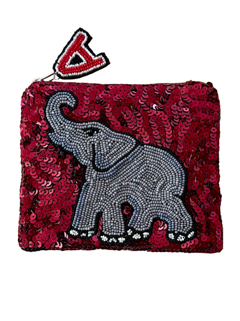 Alabama Crimson Tide Roll Tide Football Coin Purse Elephant Coin Pouch